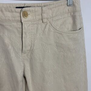 Womyn Bone brocade Straight Leg Chic Pants Women 6 tan